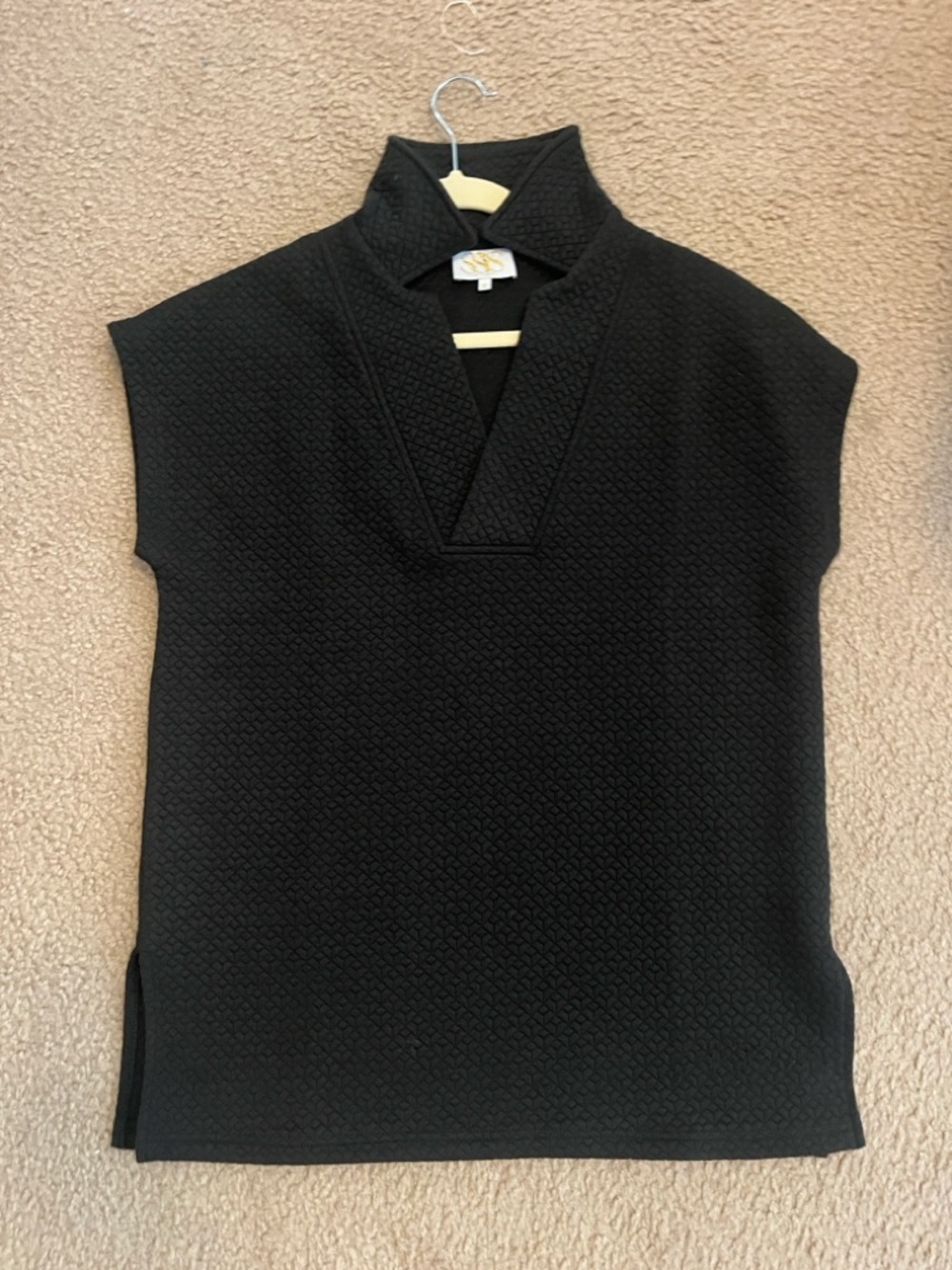 SSYS black quilted everyday top xs EUC chic preppy top - Picture 3 of 4